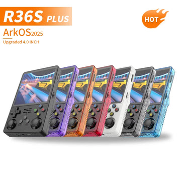 Arkos 2025 R36 Plus Handheld Game Console 4 Inch Linux System Retro Video Game PSP 64G 15000 Games Player
